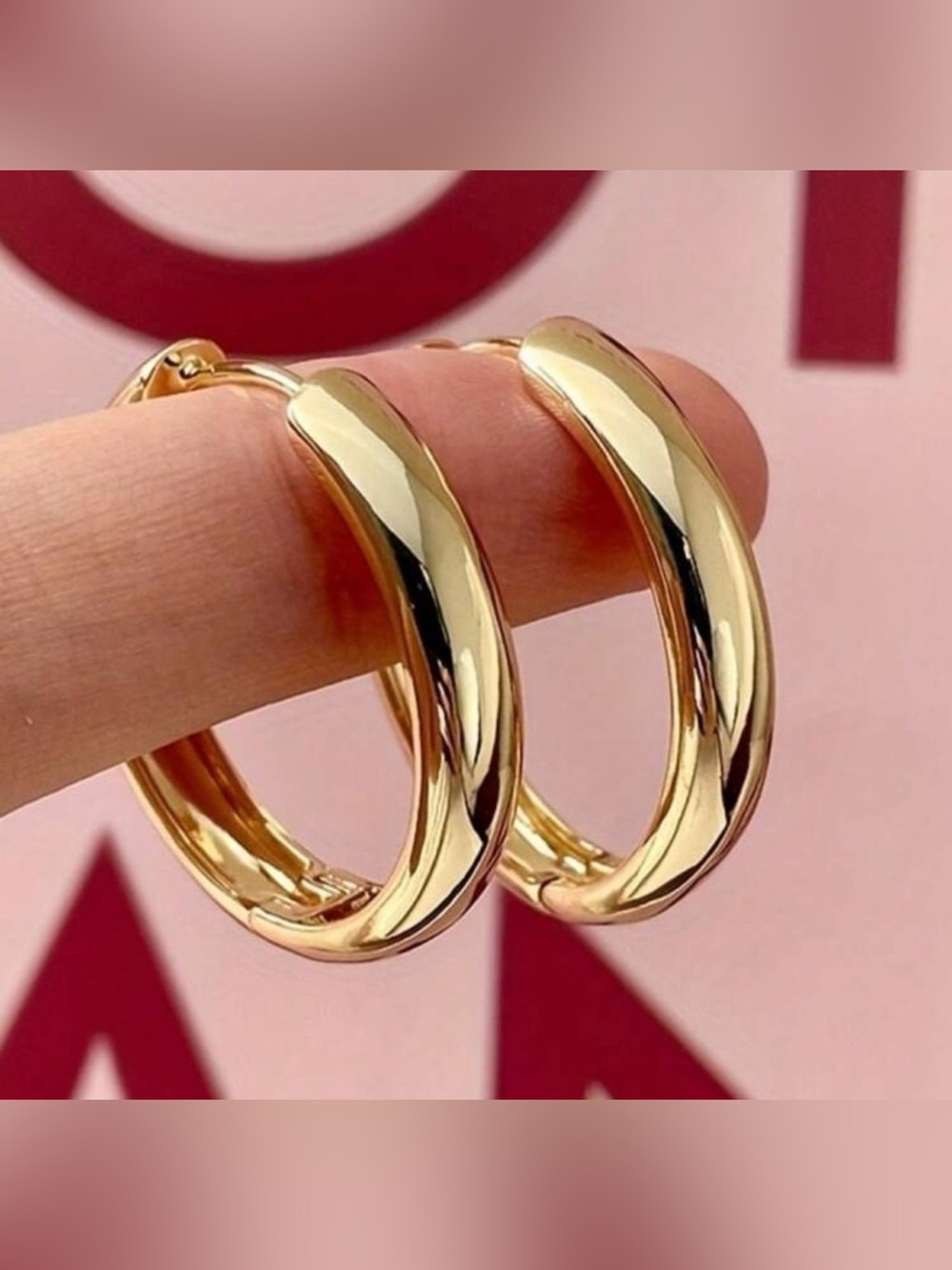 Gold Plated Stainless Steel Hoop Earrings Classic Huggie Hoops
